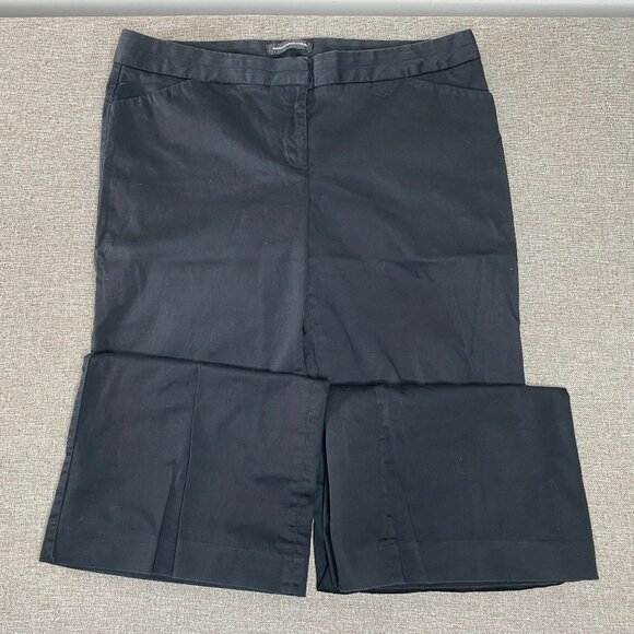 Express Editor Wide Leg Chino Pants Women's 10 Mid Rise Black Casual - Picture 3 of 13